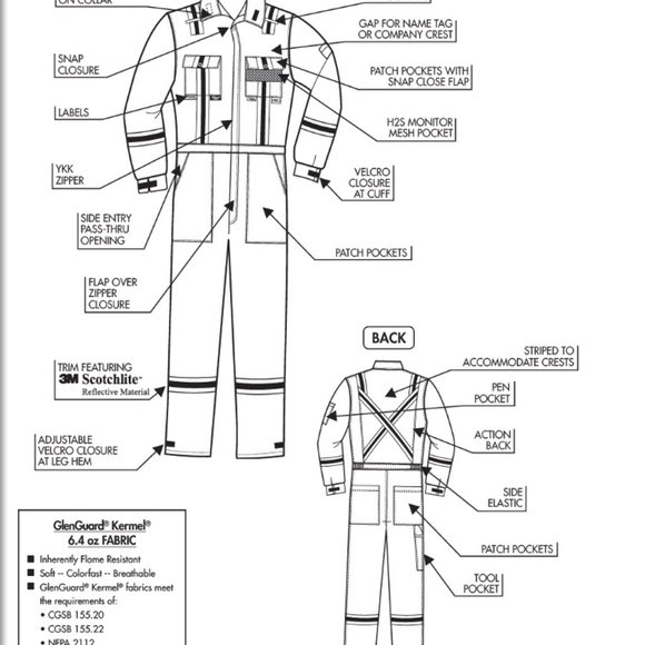 ToughDuck Fire Retardant Coveralls with Reflective Tape - Size 44T - Cool Blue - Picture 3 of 3